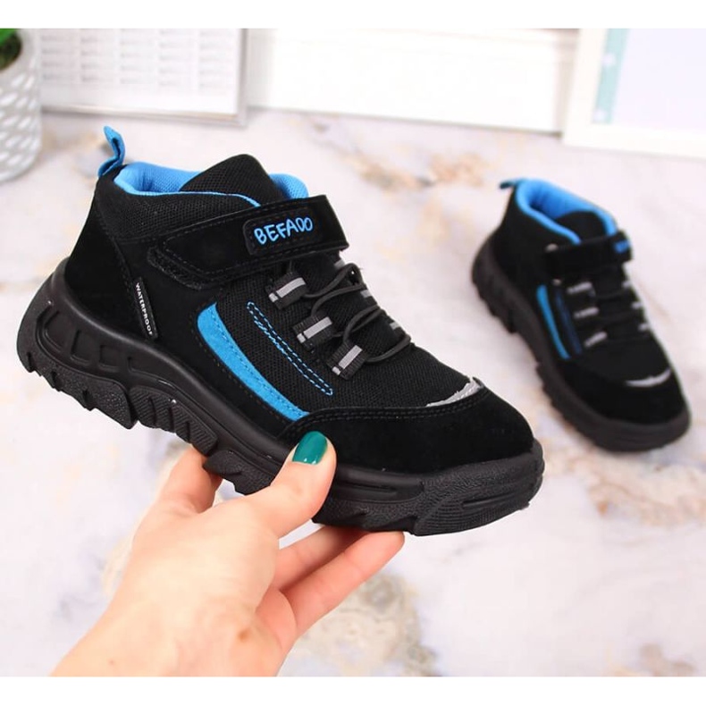 Scarpe da trekking alte Befado Jr BEF37A impermeabili nero 1