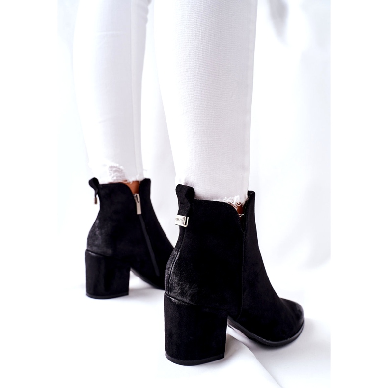 Vinceza Stivali Donna Con Tacco Camoscio Nero Carrick 3