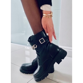 BM Stivali militari con catena Banks Black nero 1