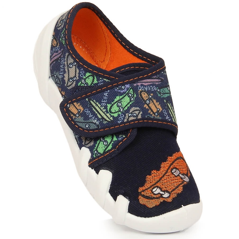 Ciabatte da bambino con velcro blu navy Befado 273Y345 bomba a mano 1