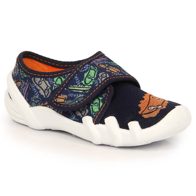 Ciabatte da bambino con velcro blu navy Befado 273Y345 bomba a mano 2