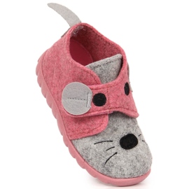 Ciabatte da casa in feltro per bambina con velcro Befado 526P104 1
