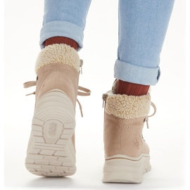 Stivali da neve da donna impermeabili Rieker beige caldi 48034-20 2