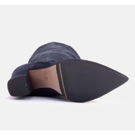 Marco Shoes Stivali alti, stropicciati, blu navy realizzati in suede naturale 1