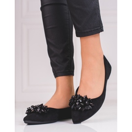 Ballerine da donna con cristalli shelovet nero 1