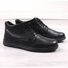 Stivaletti comfort in pelle Łukbut M LUK1806B nero 1