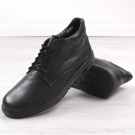 Stivaletti comfort in pelle Łukbut M LUK1806B nero 2