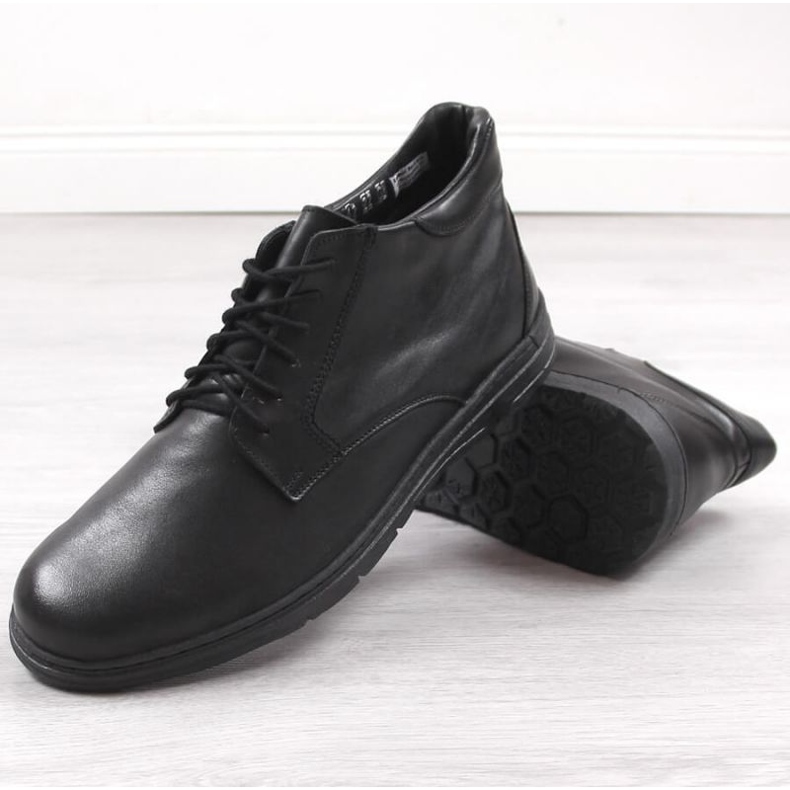 Stivaletti comfort in pelle Łukbut M LUK1806B nero 2