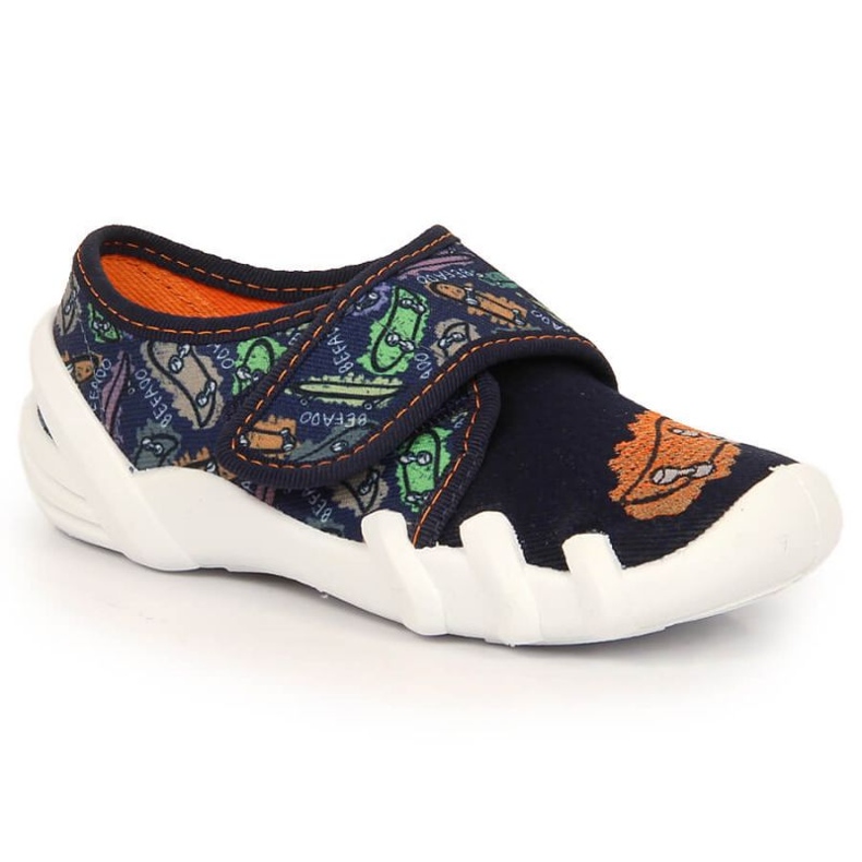 Ciabatte da casa con velcro Befado Jr BEF11F blu navy 2