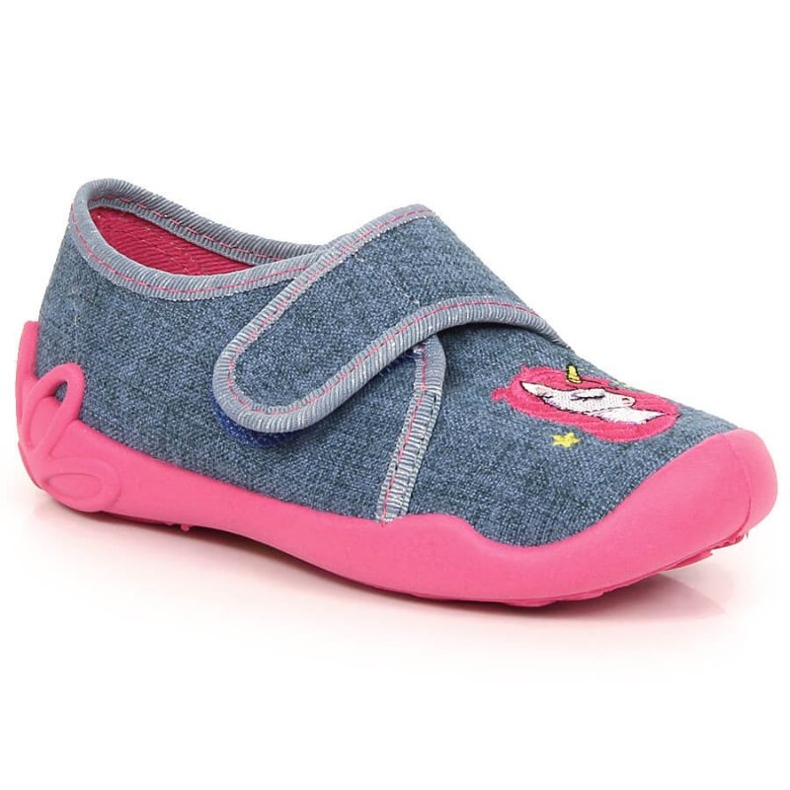 Ciabatte per la cameretta con unicorno Velcro Befado Jr BEF38 viola 2