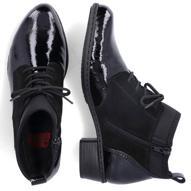 Stivali isolati in pelle laccati Rieker W RKR573 nero 2