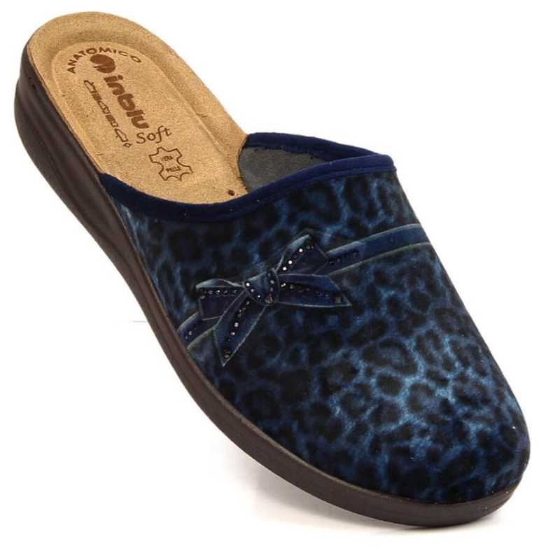 Comode ciabatte con stampa leopardata Inblu W ARC23A blu navy 1