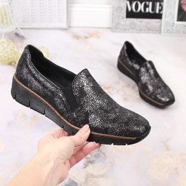 Comode scarpe slip-on con elastici Rieker W RKR166B nero 2