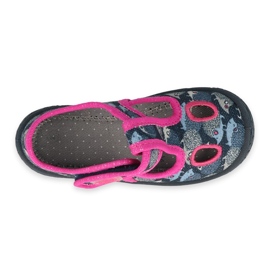 Scarpe per bambini Befado 533P017 blu navy rosa d'argento 3