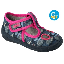 Scarpe per bambini Befado 533P017 blu navy rosa d'argento 4