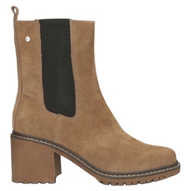 Stivali in pelle scamosciata sul palo isolante Filippo W PAW392B beige 1