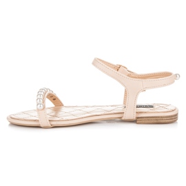 Vices Sandali piatti con perline marrone 1