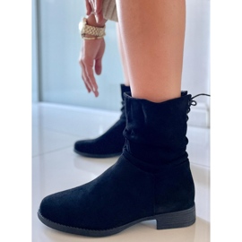 PA1 Theda Stivali flat in camoscio nero 1