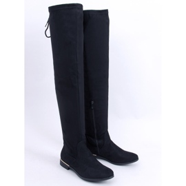 BM Stivali a coscia piatta Bessie Negro nero 2