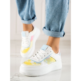 TRENDI Sneakers Bianche Su Un'ampia Piattaforma bianco multicolore 1