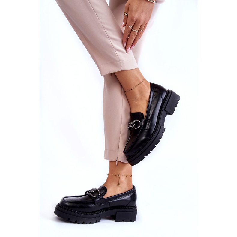 Scarpe da donna eco-chiling la.fi nero con una catena 3