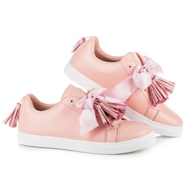 Vices Sneakers Boho con nastro rosa 1