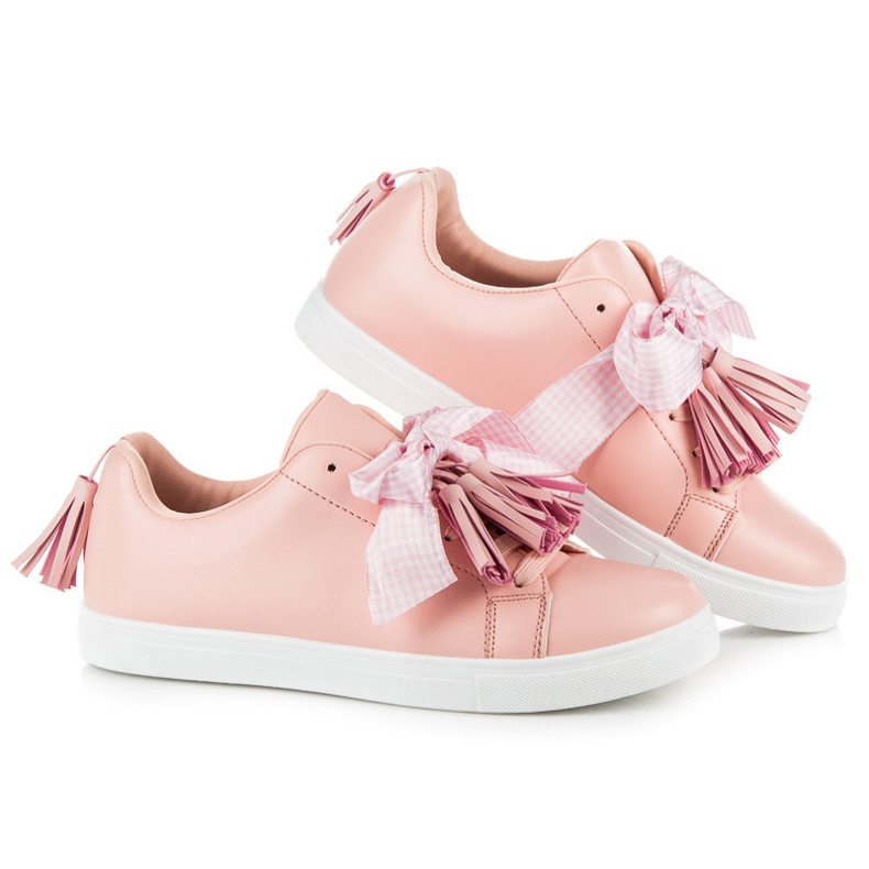 Vices Sneakers Boho con nastro rosa 1