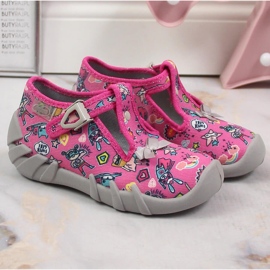 Ciabatte da bambina con chiusura Befado rosa 1