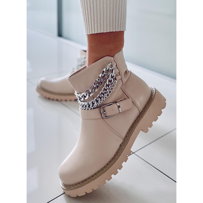 BM Stivali con catena Marvin Beige 1