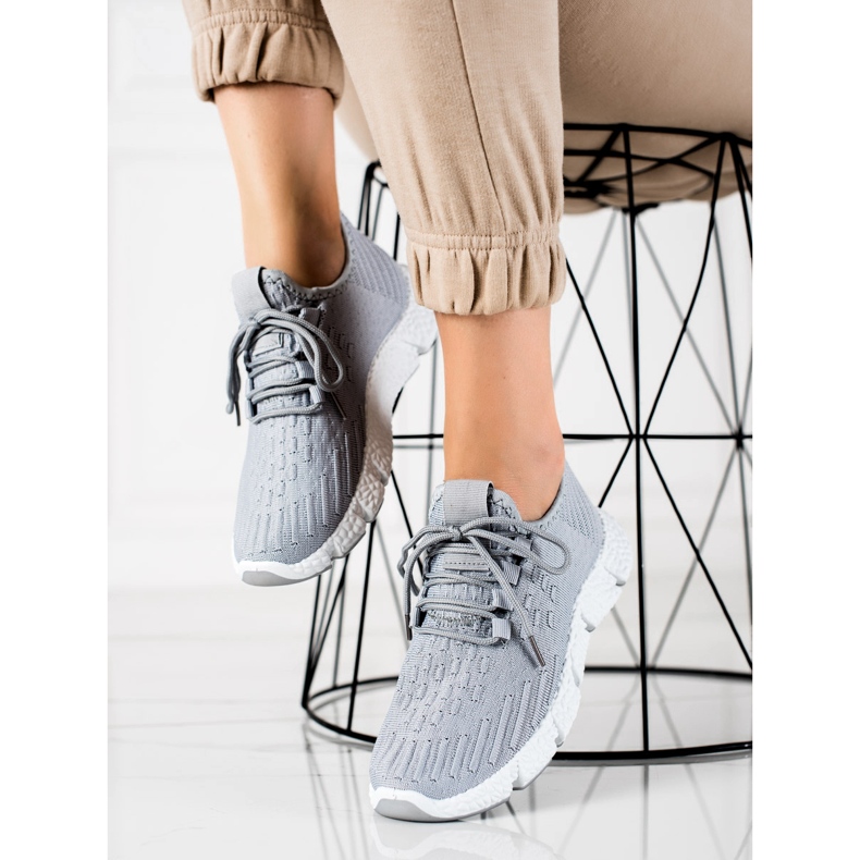 SHELOVET Sneakers sportive grigie grigio 1
