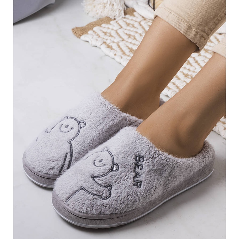 BM Pantofole morbide grigie Smile Bear grigio 1