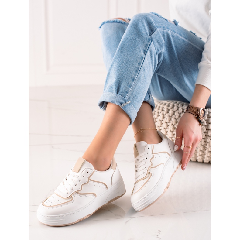 Weide Comode scarpe da ginnastica casual bianca 1