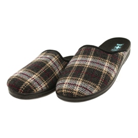 Pantofole scozzesi Adanex da uomo 27671 beige nero multicolore 3