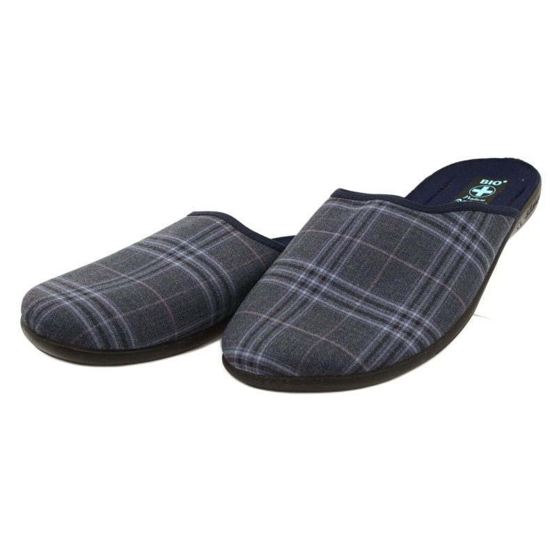 Pantofole a scacchi da uomo Adanex 27319 blu navy blu 3