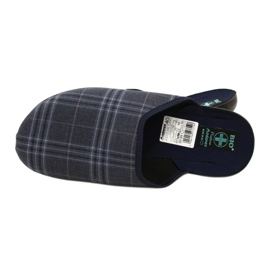 Pantofole a scacchi da uomo Adanex 27319 blu navy blu 4