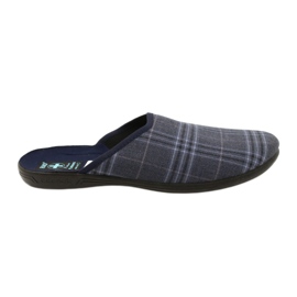 Pantofole a scacchi da uomo Adanex 27319 blu navy blu 1