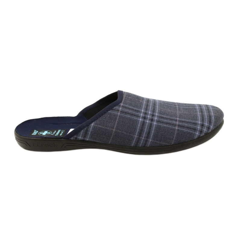 Pantofole a scacchi da uomo Adanex 27319 blu navy blu 1