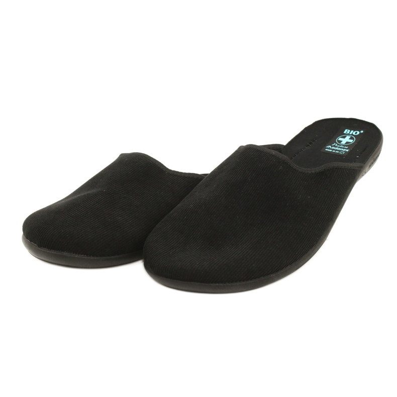 Pantofole da uomo in velluto a coste Adanex nere nero 3
