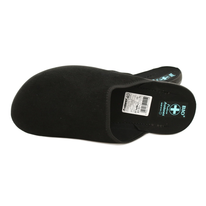 Pantofole da uomo in velluto a coste Adanex nere nero 4