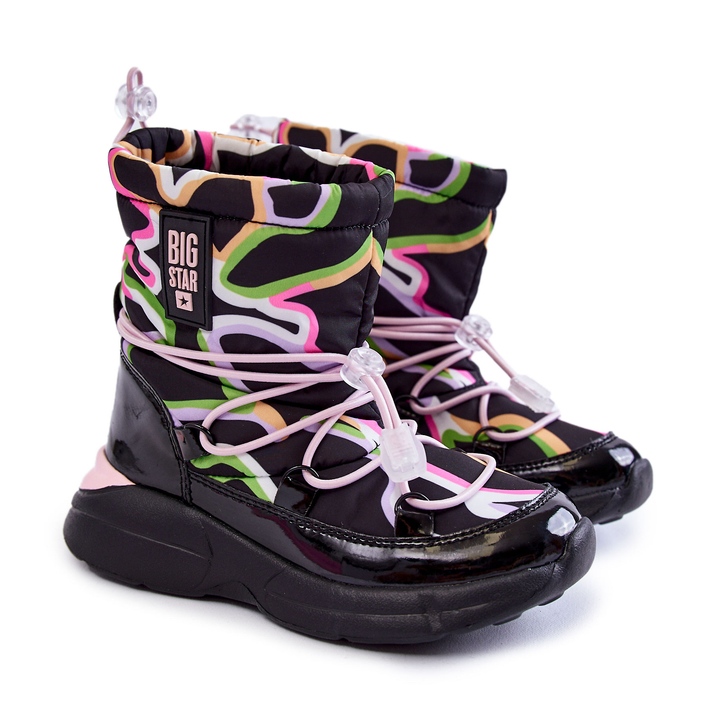 Doposci per bambini W Print Big Star KK374099 Nero-Rosa 4