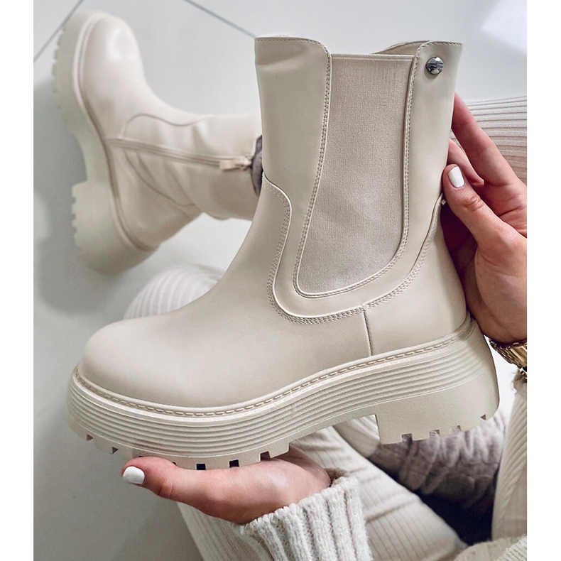 PA1 Stivaletti Chelsea alti Shaw Beige 2