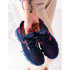 SHELOVET Scarpe sportive leggere rosso blu navy 1