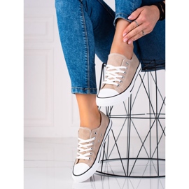 SHELOVET Sneakers beige classiche 1