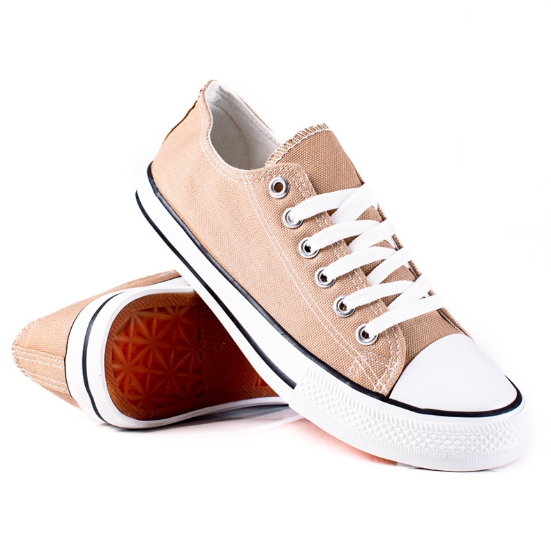 SHELOVET Sneakers beige classiche 2