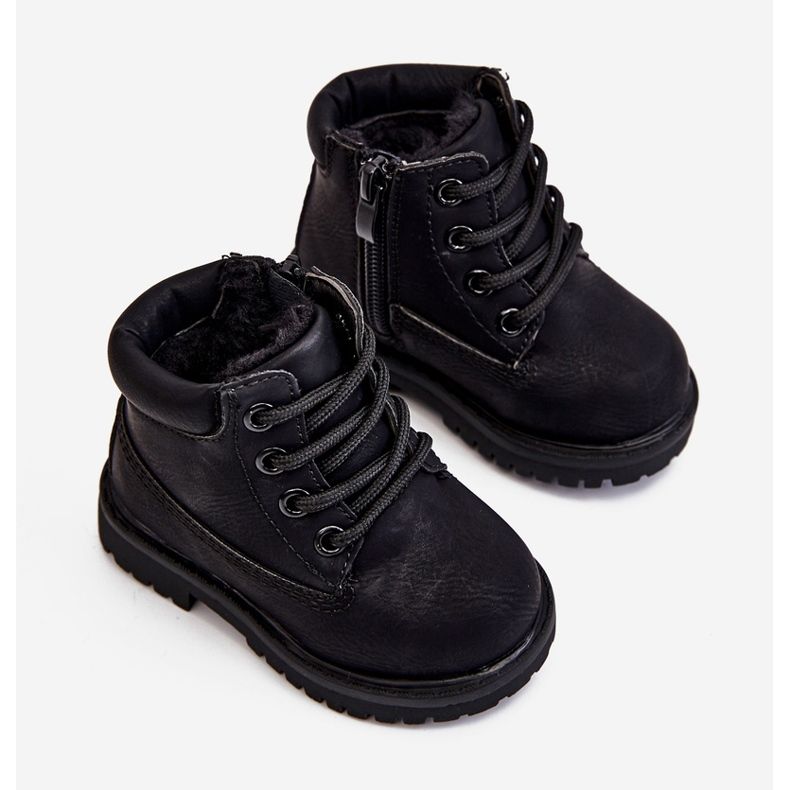 FRROCK Stivali Trappers riscaldati neri per bambini Dexter nero nero 2