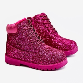 BM Stivali da bambino in broccato caldo Trappers Fucsia Mermaid rosa rosa 1