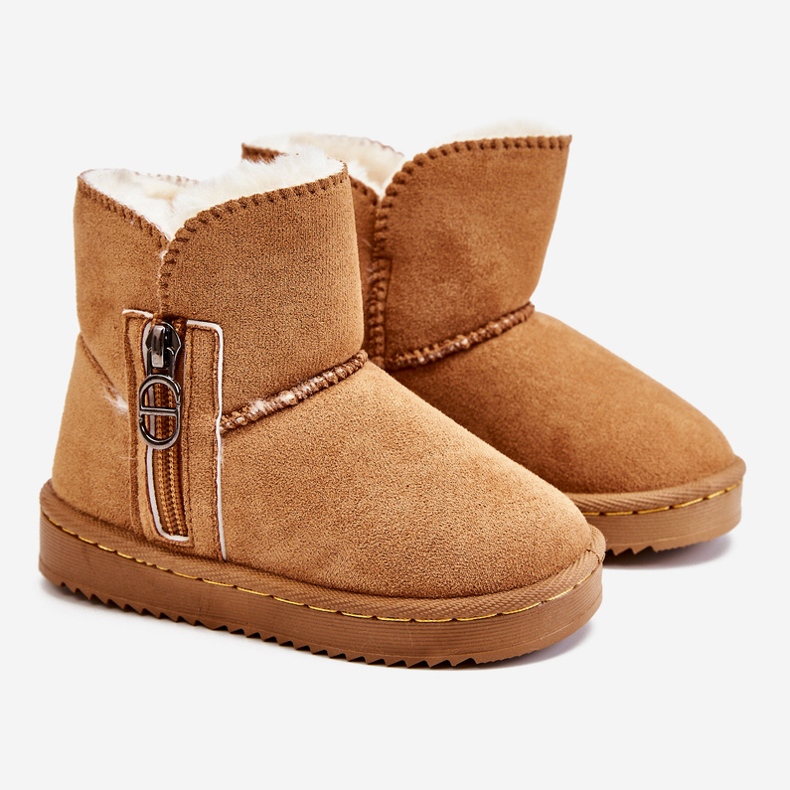 Stivali da neve isolanti slip-on per bambini Camel Catellie marrone 2