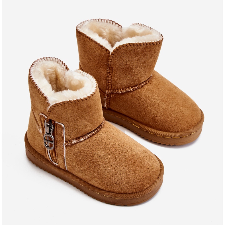 Stivali da neve isolanti slip-on per bambini Camel Catellie marrone 1