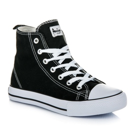 American Club Sneakers da donna sopra la caviglia nero 1