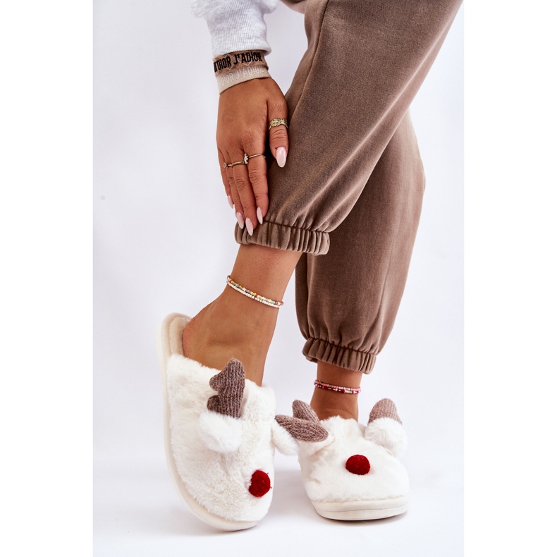 PA1 Pantofole Donna Con Pelliccia E Crema Di Renna Sopya écru 1